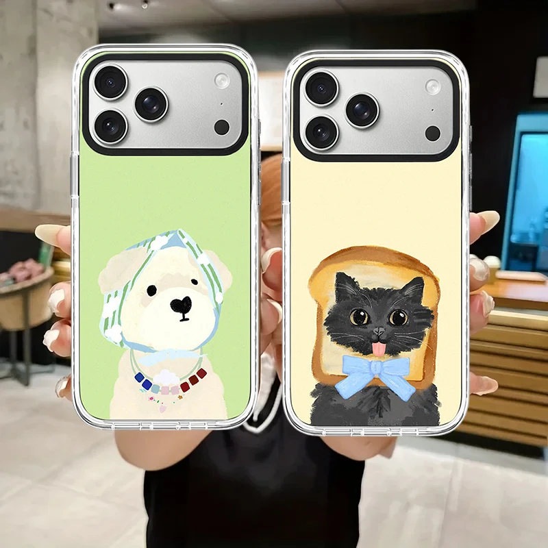 Bread Cat Acrylic White Border Magnetic Phone Case Cover for IPhone 12 13 14 15 16 17 Pro Max Case for IPhone 17 Air