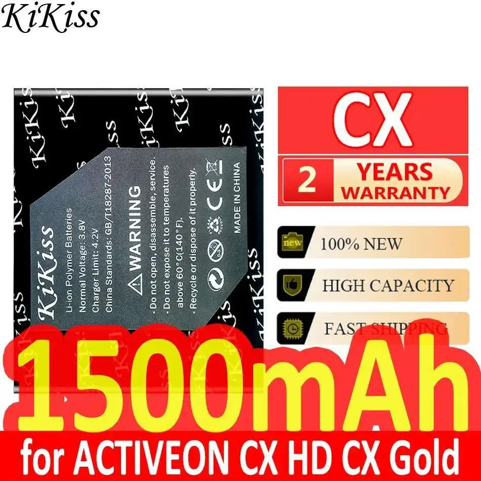 

Большая емкость для Activeon CX HD Gold, аккумулятор для спортивной камеры, замена премиум-класса 1500 мАч