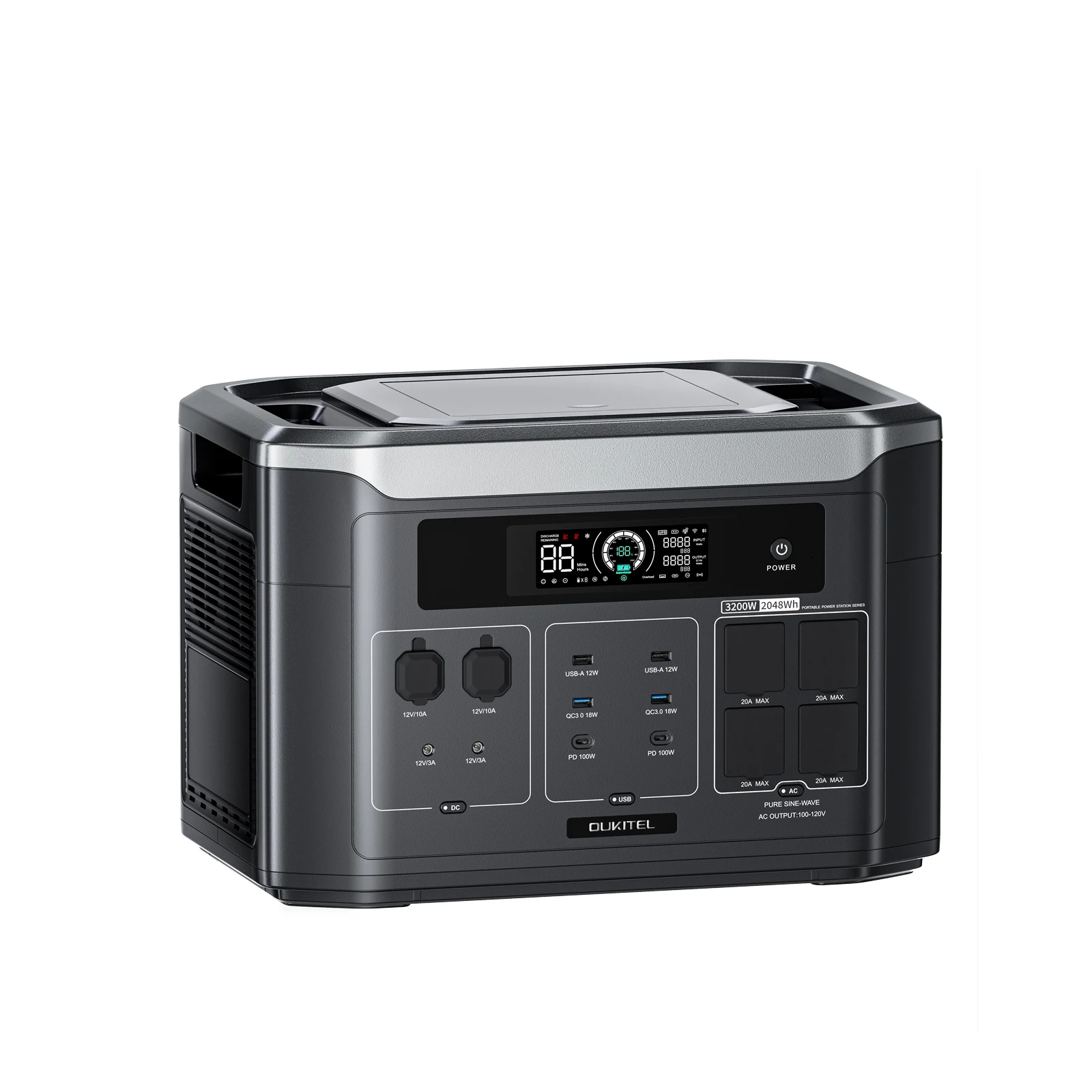 BP3000 3200W(6400W Peak) Portable Power Station, 2048Wh LiFePO4 Battery Expandable up to 16kWh, 1800W AC Charge, 14 Outlets, APP, Solar Generator for Home Use, Camping, Power Outage, RV, Emergency