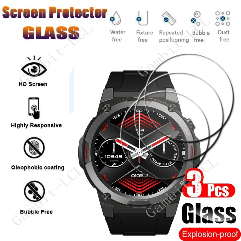 3 יחידות מגן מסך זכוכית מחוסמת 9H עבור שעון חכם GPS Zeblaze Vibe 7 Pro Vibe7Pro 7Pro Sport SmartWatch כיסוי סרט