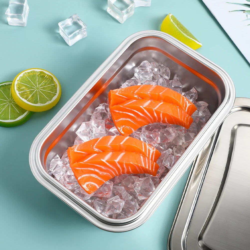 

Stainless Steel Ice Cream Container 304 Homemade Ice Cream Storage Box Refrigerator Freezer Reusable Food Box