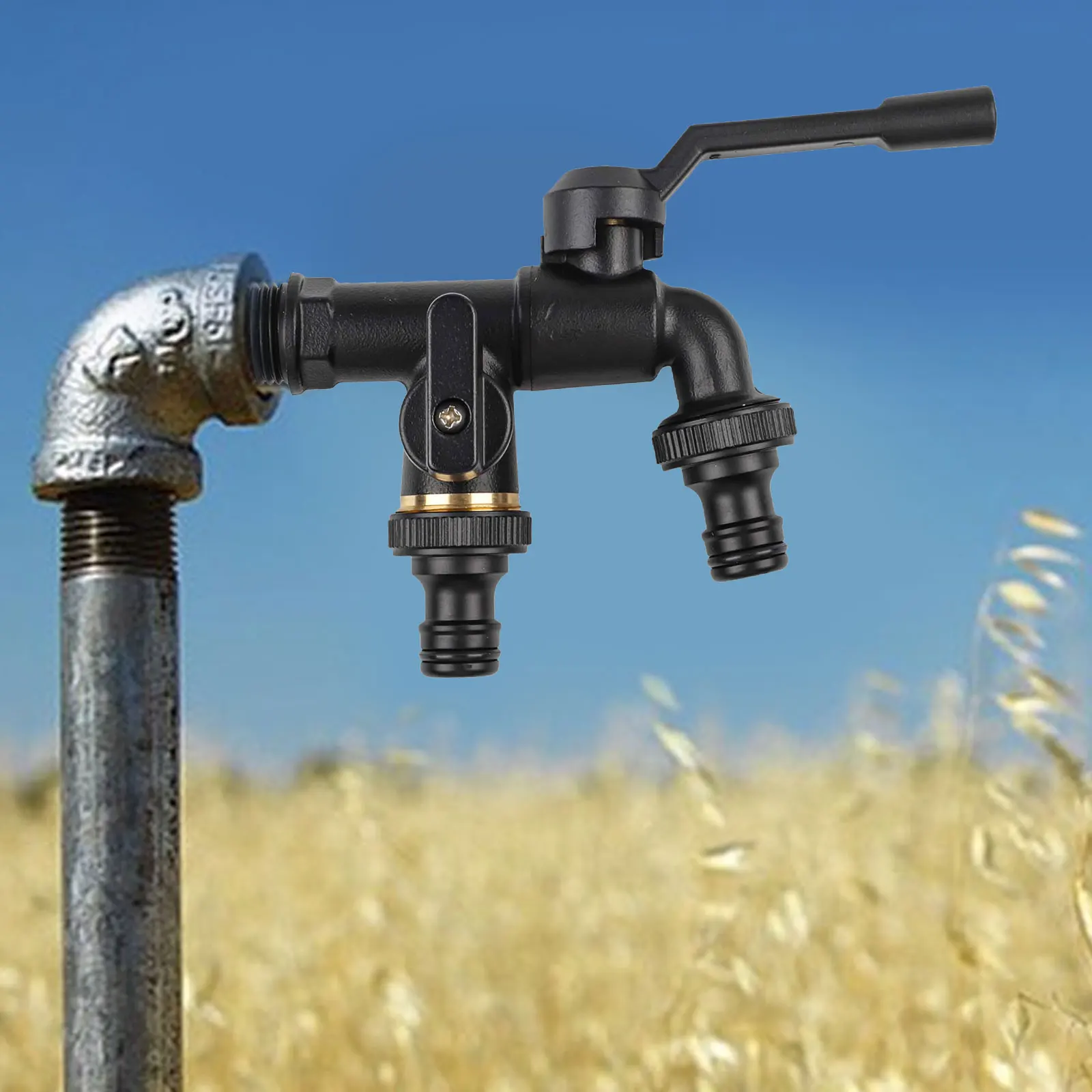 

Шаровой кран из цельной меди 3/4 дюйма для наружного использования: морозостойкий и термостойкий соединитель для садовых шлангов и аксессуаров.