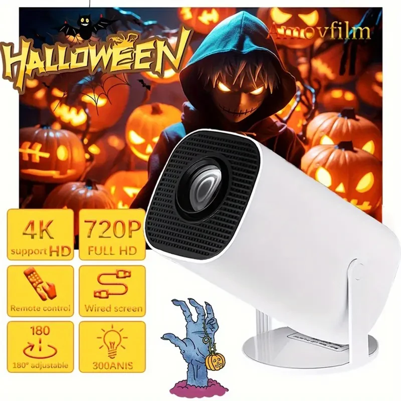 

2024 4K Projector EU Android 11 Dual Wifi6 200 ANSI Allwinner H713 BT5.0 1080P 1280*720P Home Cinema Outdoor Portable Projetors