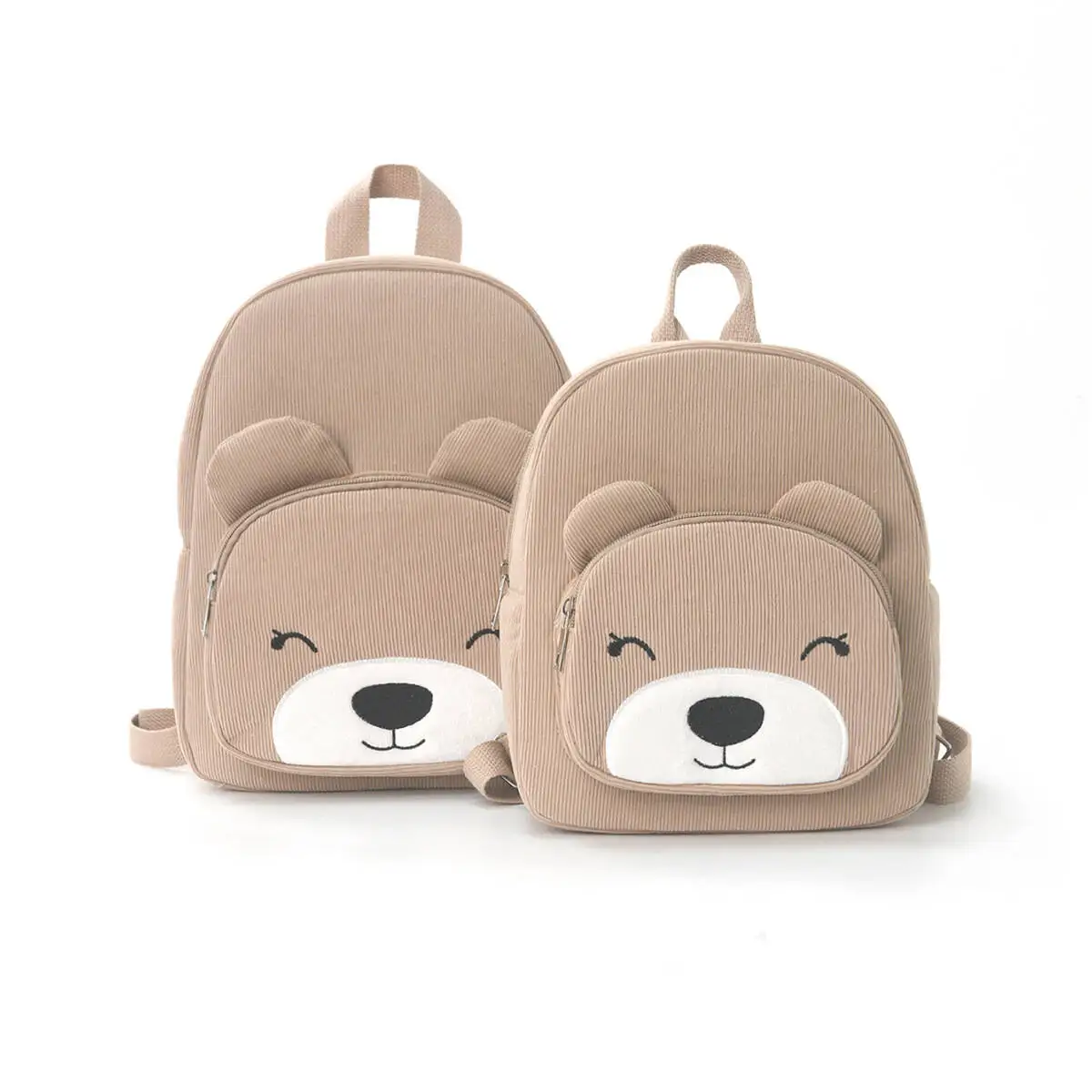 Little Bear Backpack Cute Cartoon Backpack Fashion Leisure Backpack Primary School Student Corduroy Plush Bag Portable Bag