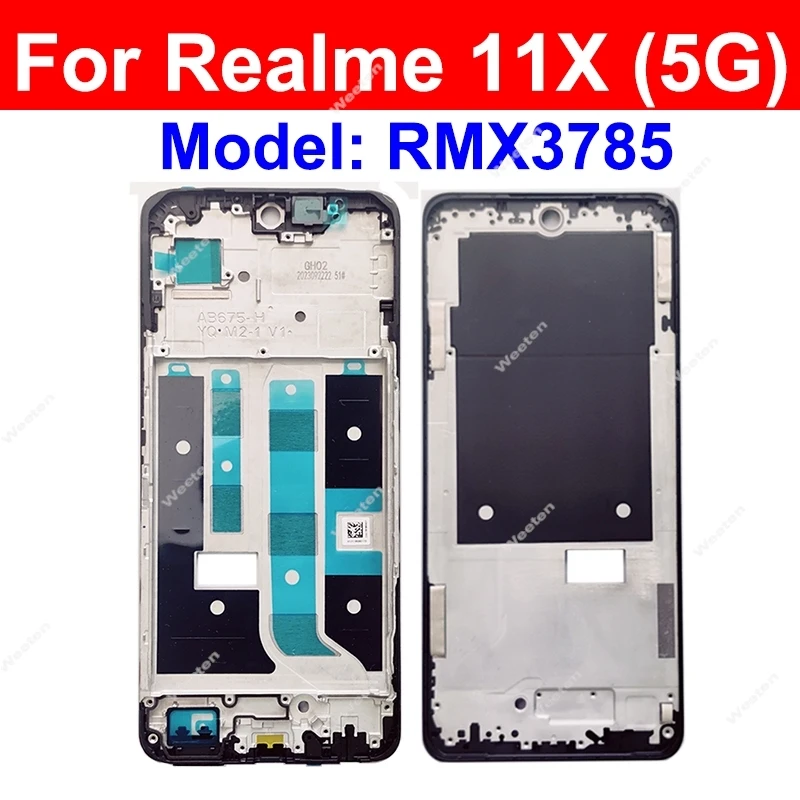 For Realme 10 11 12 Plus 10S 10T 11X 12X 12+ 12Lite 12 Lite 4G 5G LCD Frame Housing Front LCD Frame Holder Cover Bezel Parts