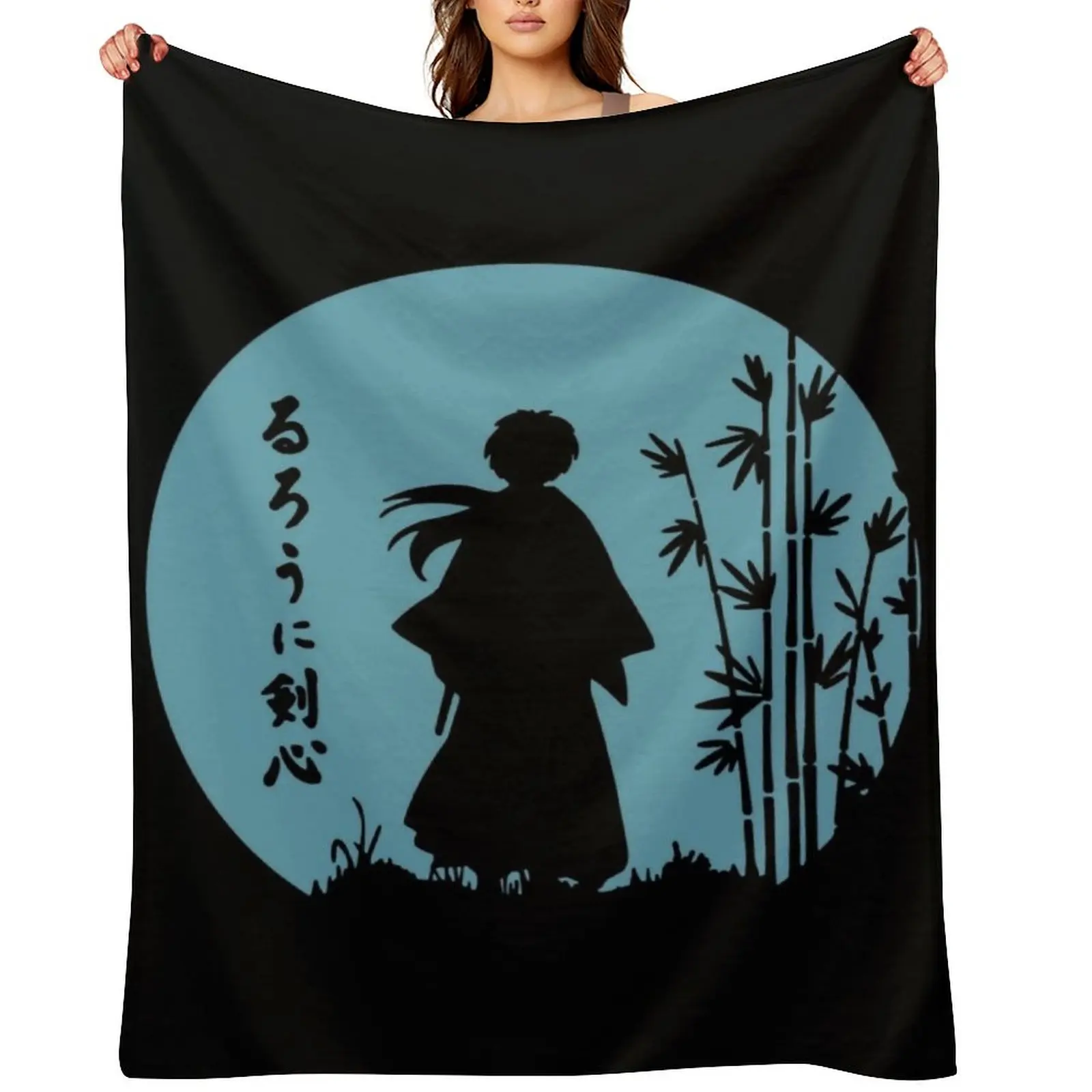 

Rurouni Kenshin Retro Vintage Blue -Tshirt Throw Blanket Summer Luxury Designer Thermals For Travel Blankets