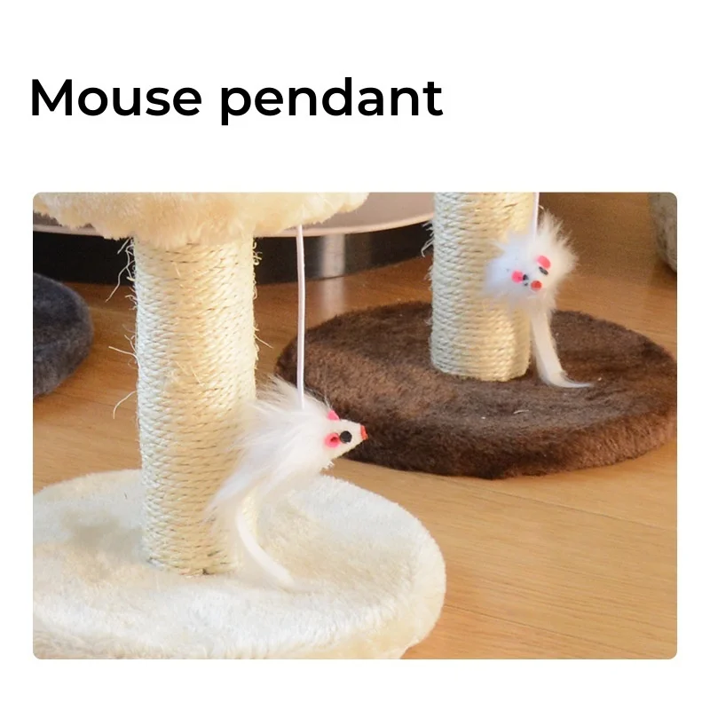 Cute Pet Cats Toy Mouse Pendant Solid Funny Cat Stick Durable Sisal Scratching Board Posts Pillar Supplies Scratch Grab Column