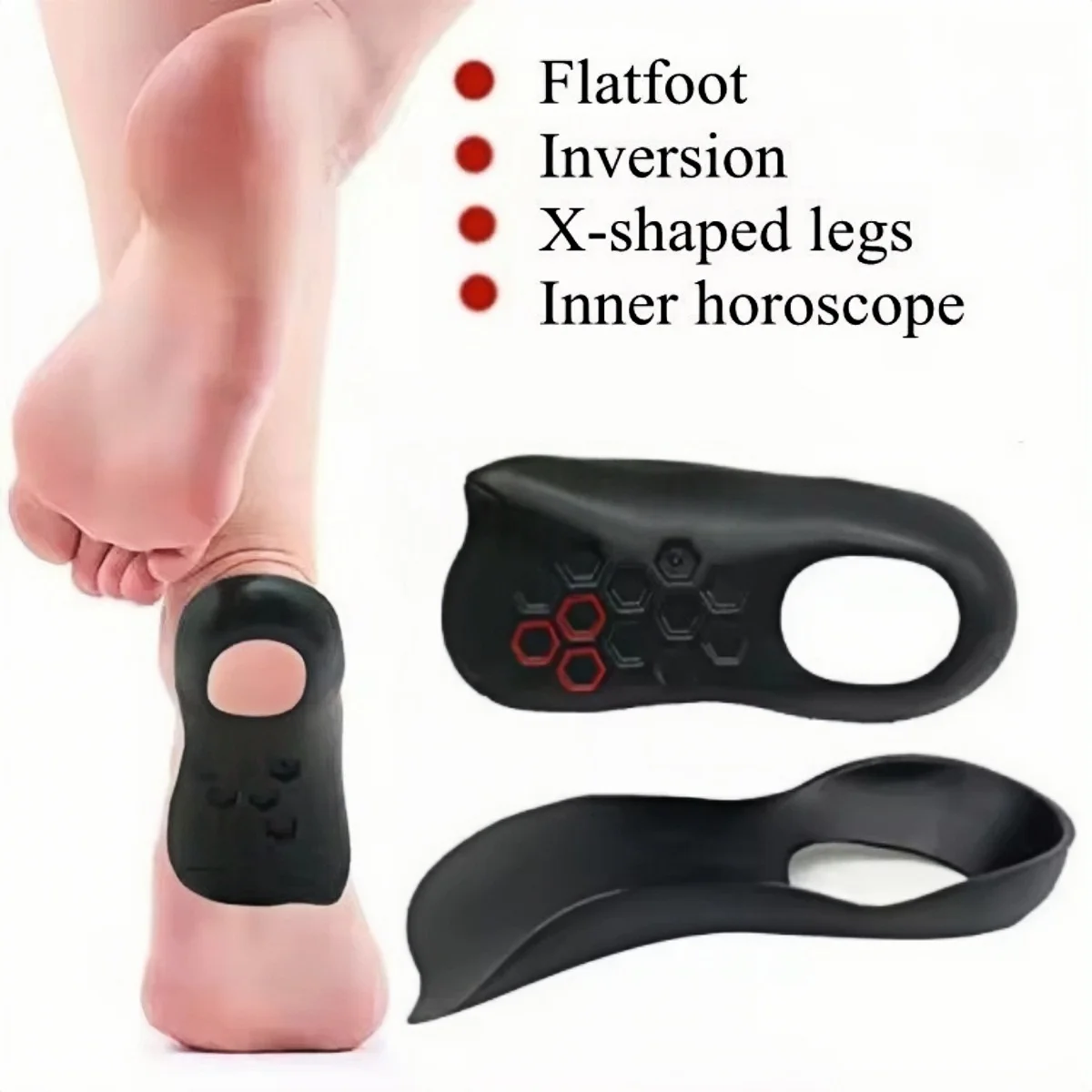 4 قطع من النعال الصحيحة بنصف قوس لدعم القوس - نعال أحذية تقويم العظام، دعم قوس عالي للأخمص