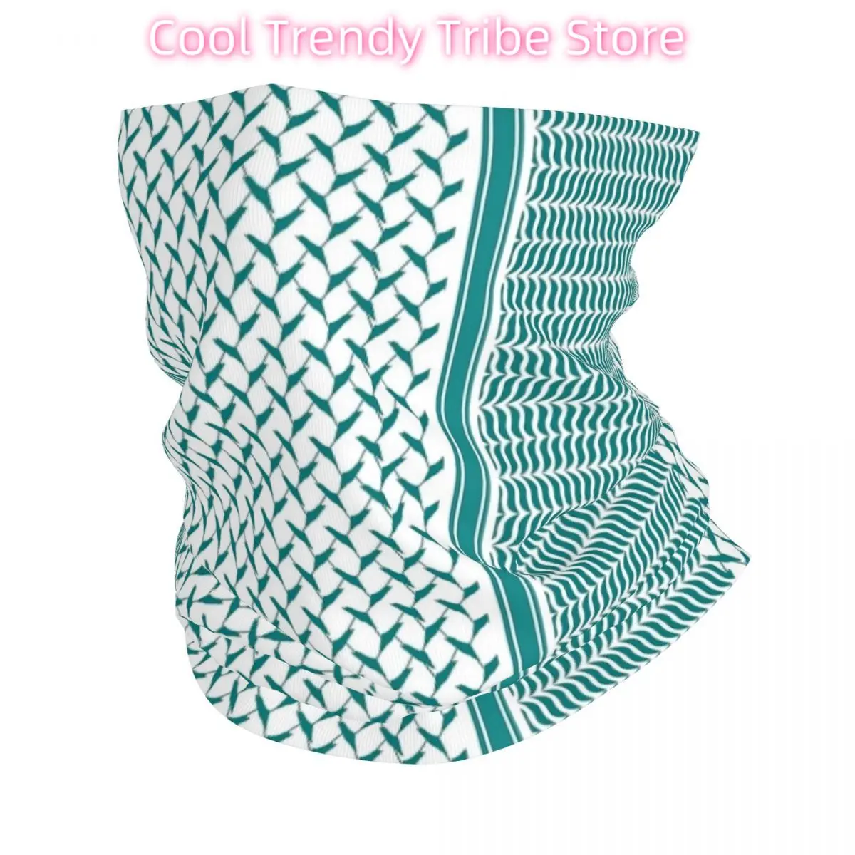 

Kufiya Keffiyeh Shemagh Bandana Neck Cover Printed Turquoise blue Balaclavas Mask Scarf Multi-use Cycling Running Adult Washable