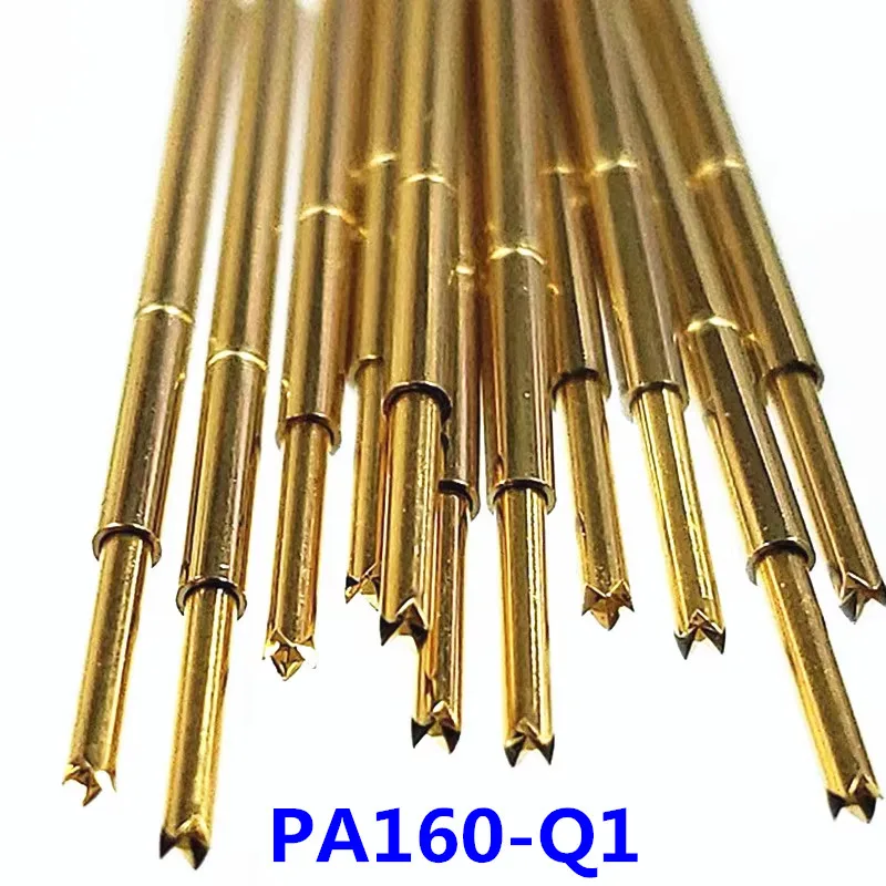 

100PCS Gold-plated Spring Test Probe PA160-Q1 Four Claw Plum Blossom Head Outer Diameter 1.36mm Length 24.5mmPCB Pogo Pin