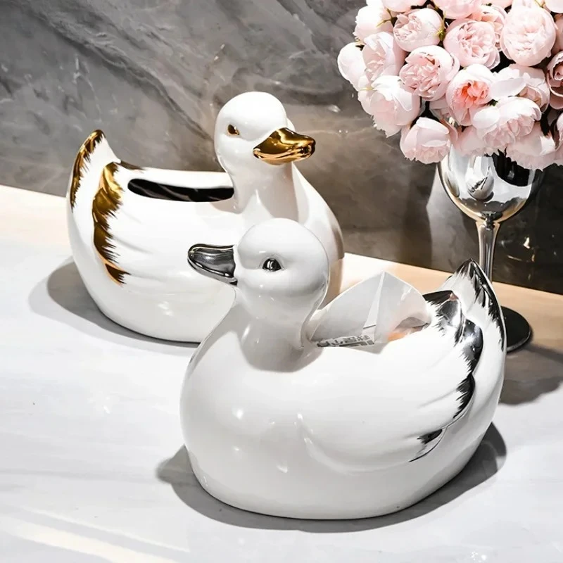 

Керамическая коробка для салфеток в виде утки, украшения для животных, бумажная коробка, коробки для салфеток, органайзер для салфеток, держатели для бумажных полотенец, коробки для хранения салфеток, ремесло