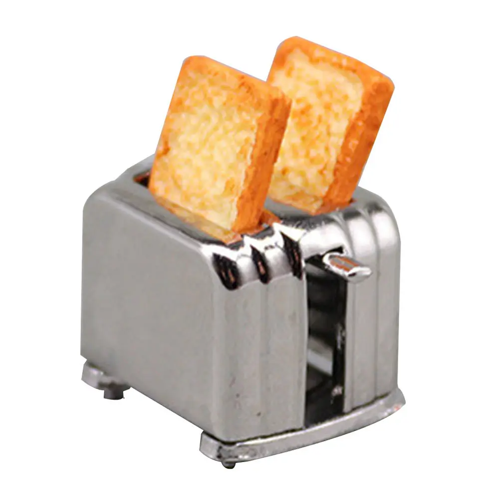 

Mini Bread Machine Alloy Miniature Bread Maker Compact Small House Accessory Kitchen Decoration Pretend Scenario Scene