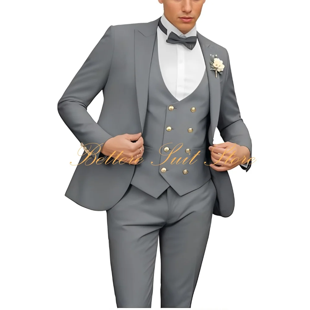 

Мужской костюм-тройка Slim Fit: пиджак, жилет и брюки для свадьбы, выпускного, деловых встреч и торжественных мероприятий