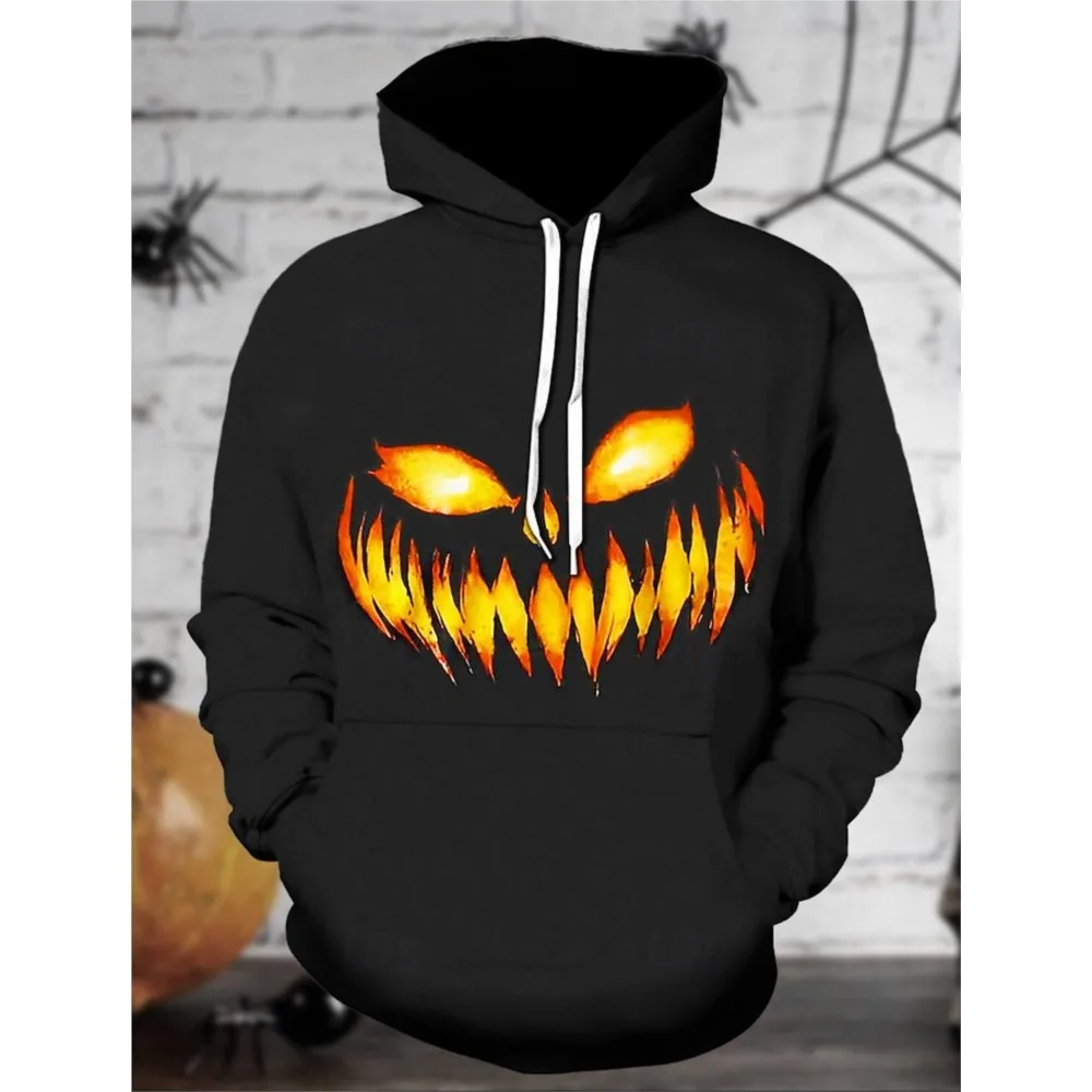 New Men's Women's Casual Everyday Fashion Comfortable Hoodie Halloween 3D Printed Demon Pattern Couple Same Style Prom Carnival