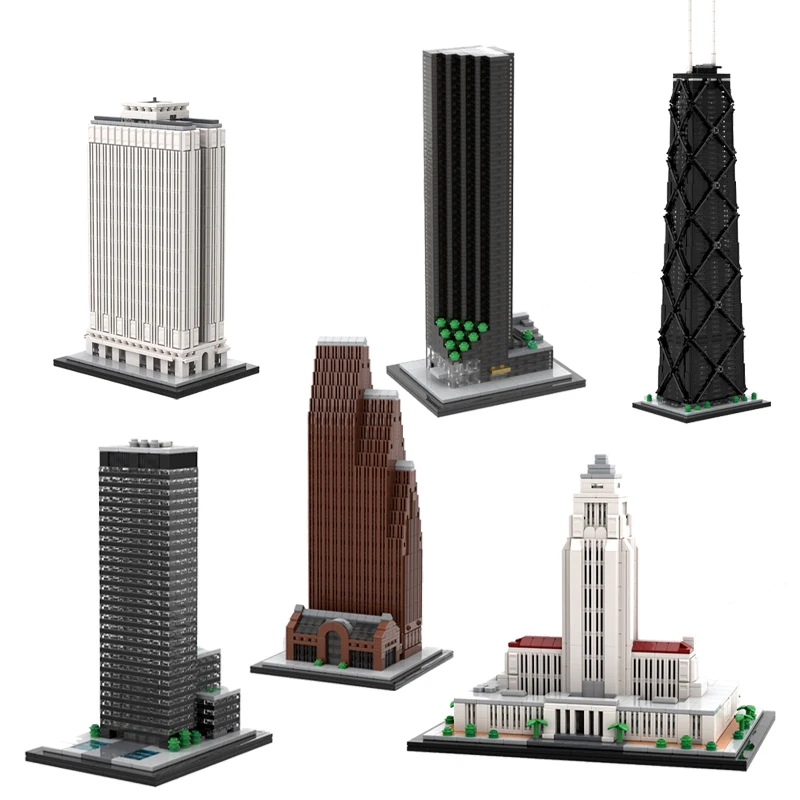 Zestaw klocków MOC seria Wysoki Budynek, kreatywny model do składania, idealny na prezent świąteczny dla wszystkich miłośników architektury.