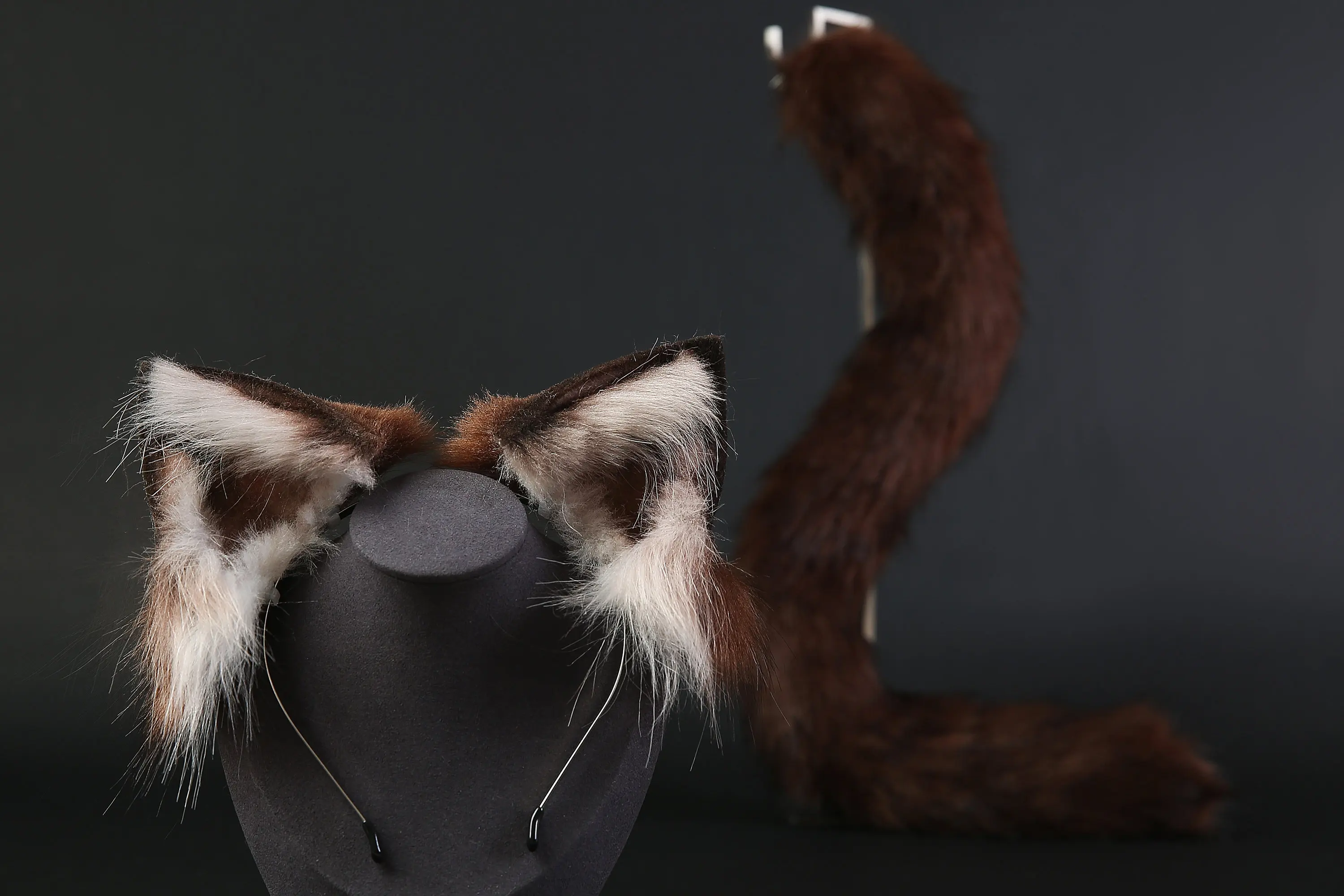 Realistic Kitten Ear and Tail set Cat Ear Headband Animal Cat Ear and Tail Set Kittenplay Halloween Gift Anime Cosplay