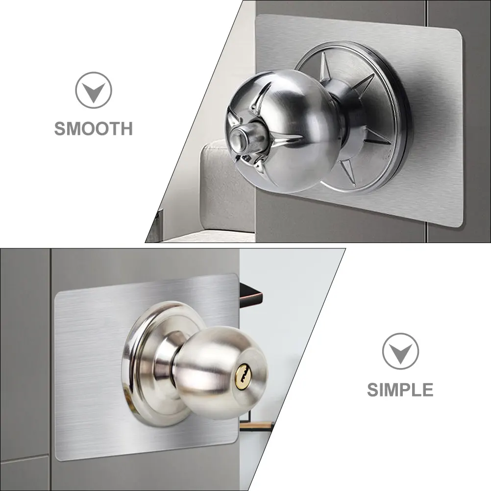 

6pcs Door Lock Reinforcement Plate Stainless Steel Anti Rust Hinge Repair Furniture Cabinet Mending Easy Install Adhesive Back