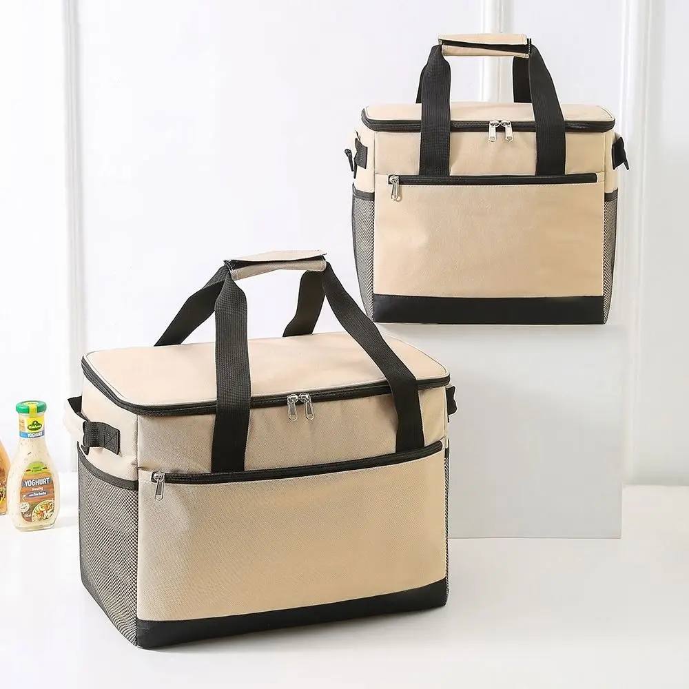 Oxford Cloth Lunch Cooler Bags 18L 30L Large Capacity Thermal Insulation Bag Leakproof Aluminum Foil Refrigerated Bag Outdoor