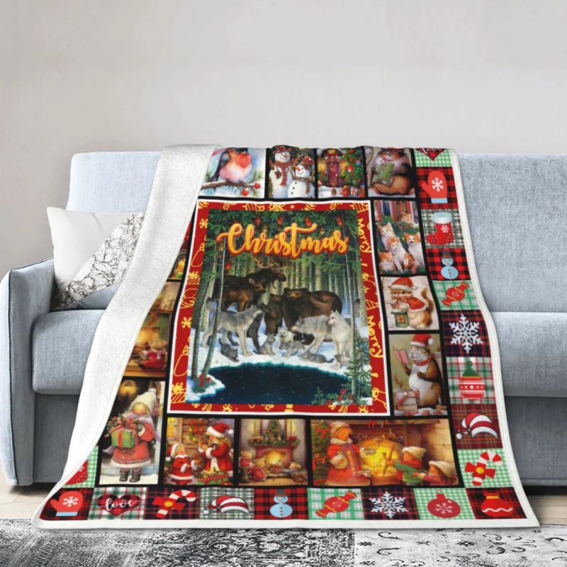 

Christmas Blanket Throwing Adult Children's Gift Blanket Animal Soft Flannel Blanket Bed 60 "x50"