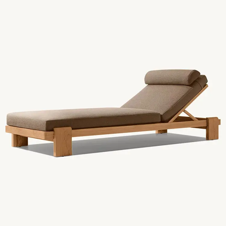Custom Modern Design Solid Teak Durable Outdoor Furniture Foldable Chaise Lounge Garden Furniture