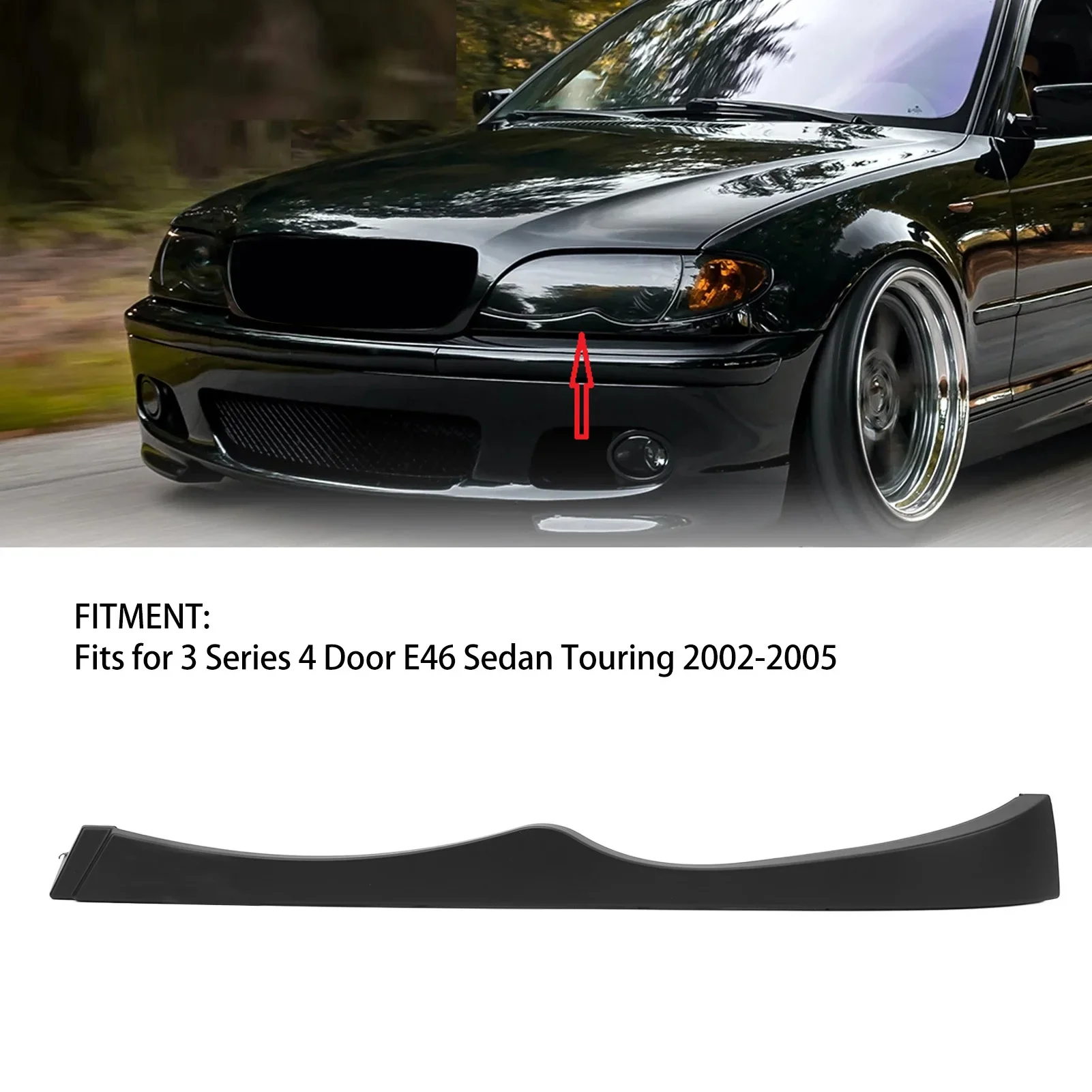 Headlight Eyebrow Lower Headlamp Eyelid Cover Trim For BMW 3 Series 4 Door E46 Sedan Touring 2002-2005 Car Accessories