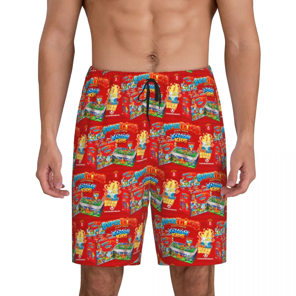 

Custom Superthings Short Pajama Pants Men Sleepwear Sleep Lounge Bottom Shorts Sleeping Pants