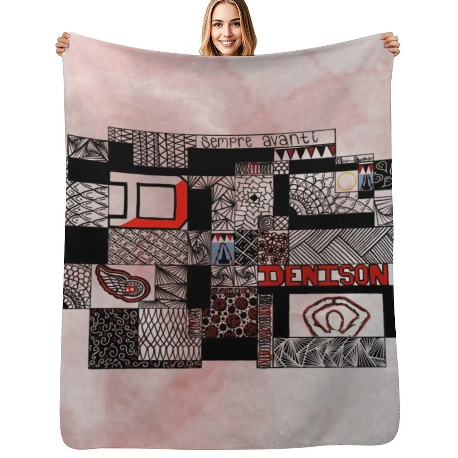 Denison University Swim & Dive Throw Blanket Sofa Quilt Summer Plaid bed plaid valentine gift ideas heavy to sleep Blankets