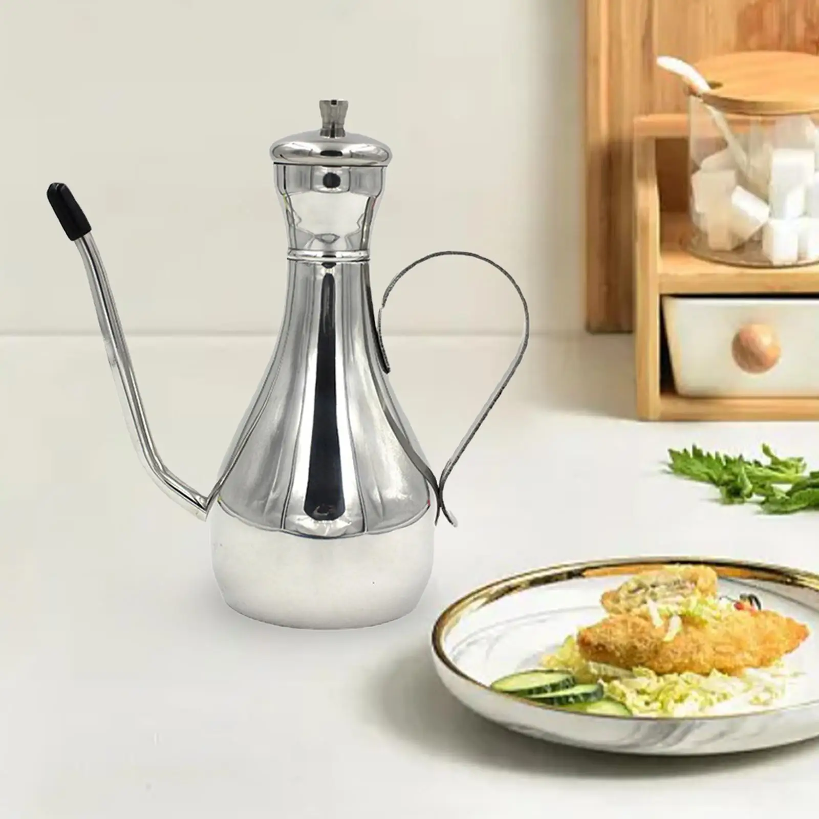 Oil Dispenser Bottle Olive Oil Bottle Unique Spout Design Dustproof Storage Container for Restaurants Cooking Salad Home Kitchen