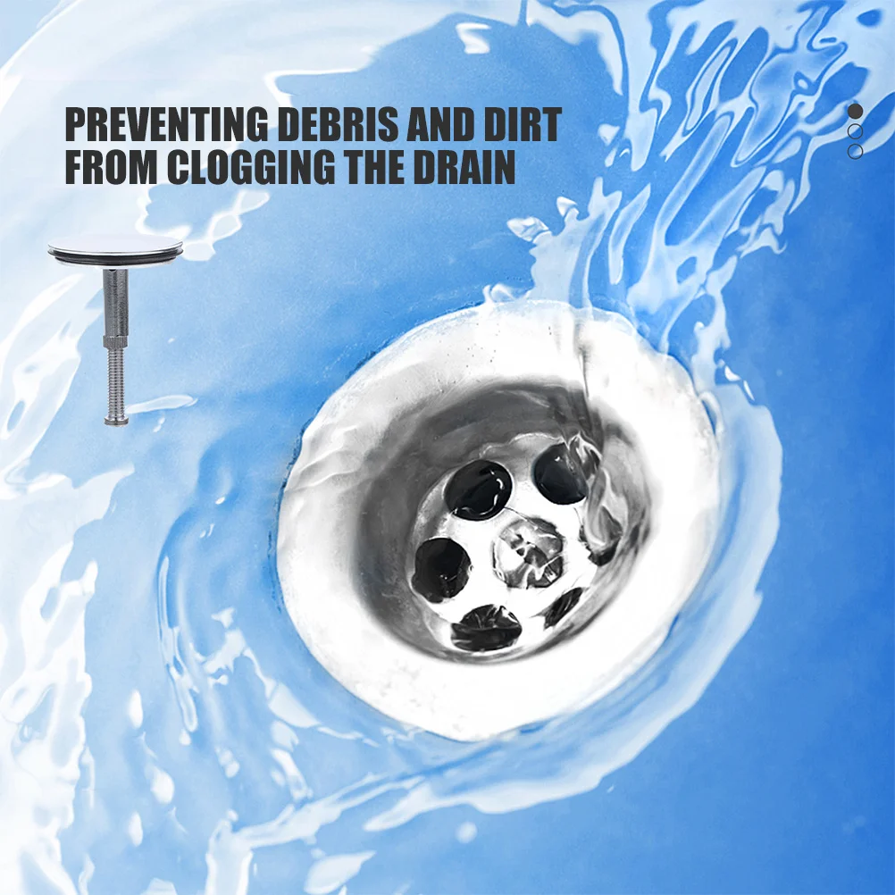 

2pcs Bath Drain Plug Brass Flat Seal Tub Stopper For Bathtub Waste Sink Hole Cover Replacement Waterproof Leakproof