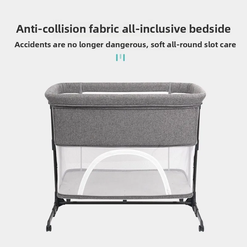 モバイルベビーカーベッドデュアル目的新生児ベッドスプライシング大型フェンスポータブルベビーベッドジャンパースイングバウンサー