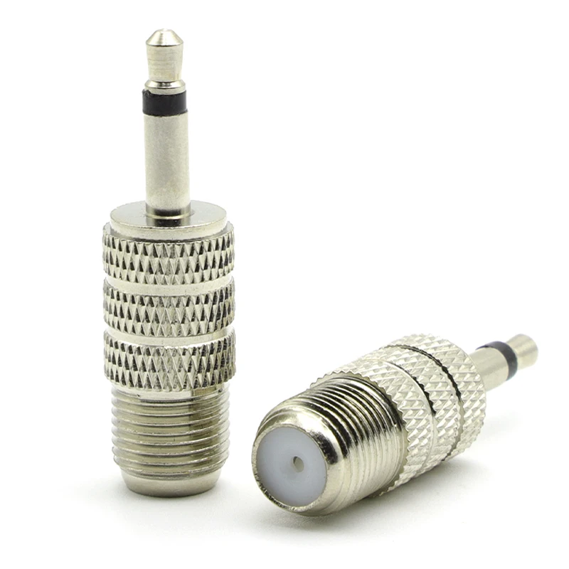 1/2PCS F Female Jack to 3.5mm Mono 1/8" Male Plug RF Coaxial Adapter RF Connectors FM Antenna Connector - Detail 1