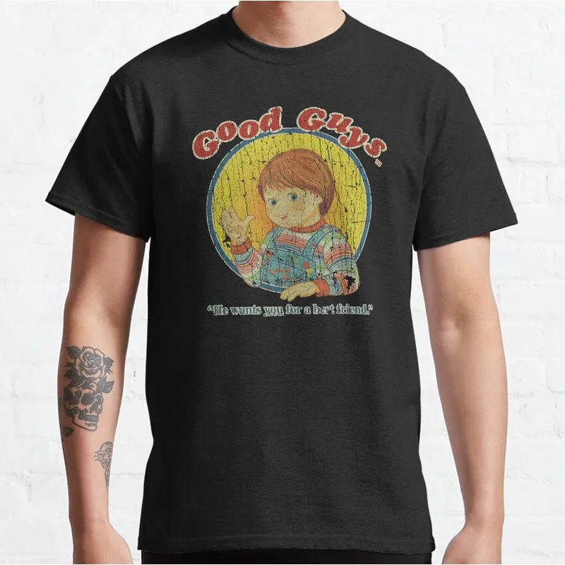 Good Guys Chucky Child's Play Graphic T-Shirt Killer Doll Unisex Tee Short Sleeve Cult Slasher Horror Halloween Casual Tops