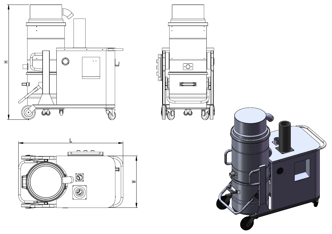 JHL-P series Construction Industrial Dust Extractor Vacuum Dust Collector