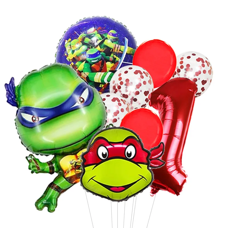 Ninja Turtles Action Figure Foil Balloons Party Decor For Boys Birthday Baby Shower Event Celebration Backdrop Supplies