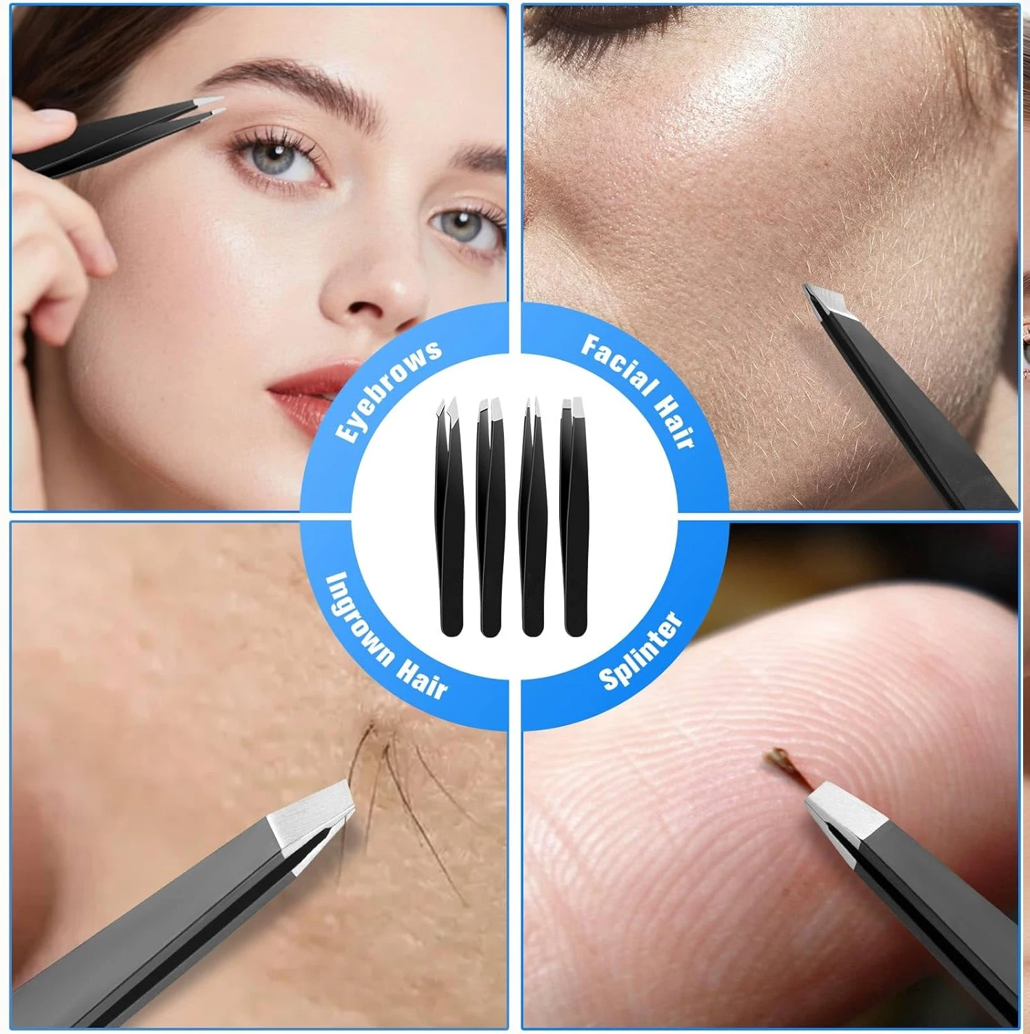 متعددة الأغراض الحاجب الملقط مجموعة 4 قطعة الفولاذ المقاوم للصدأ الحاجب تشديد الوجه الشعر المتقلب ماكياج أداة مجموعة أدوات تشكيل العين
