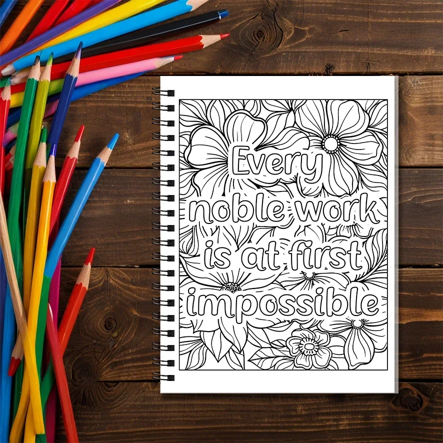 Encouraging Proverbs Adult Coloring Book - 8.3x 11.2 Inch 22 Page Coloring Book - Helps Reduce Stress and Ease Emotions