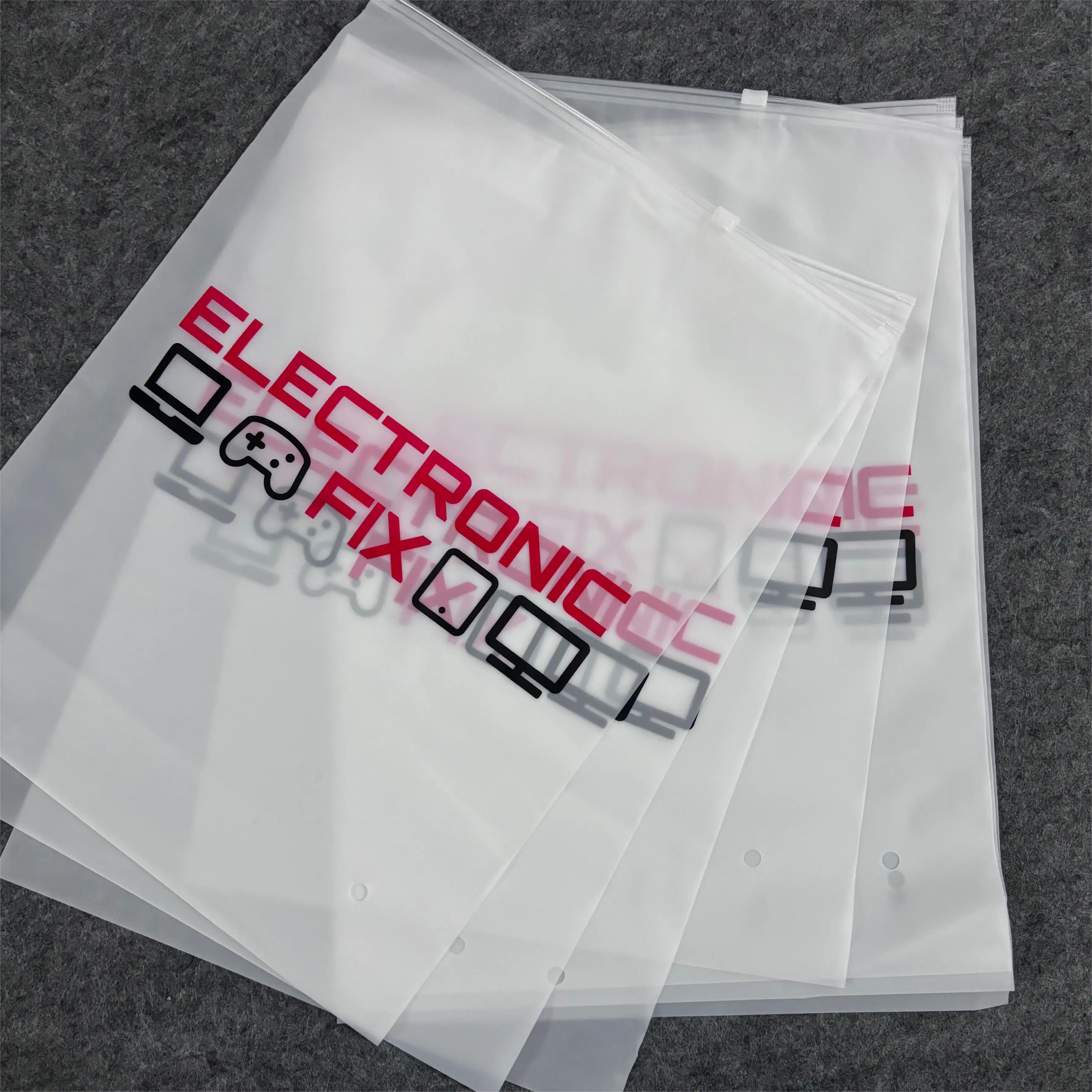 

Wholesale Customized clear and white plastic zip lock garment bags with Suffocation Warning 100pcs for clothing packaging