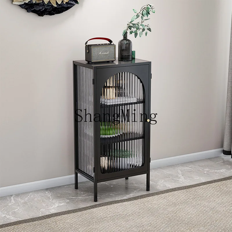 

CL Iron Art Sideboard Cabinet Simple Changhong Glass Tea Cabinet Small Bowl Cabinet CoffeeStorage