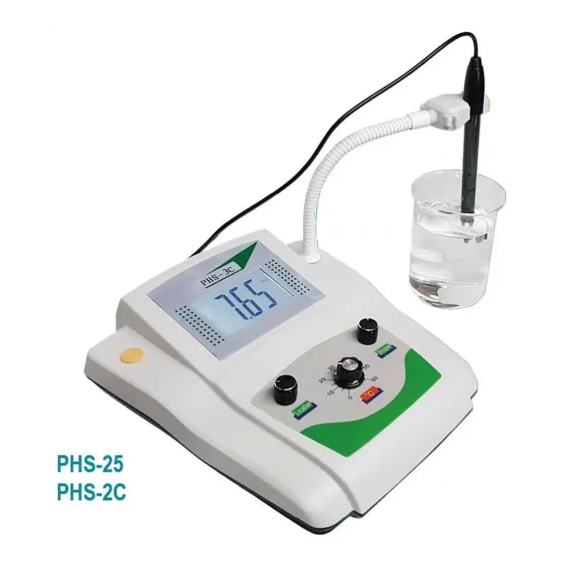 Desktop PH Meter Water Quality Analyzer PH Tester Acidity Meter for Laboratory Skin Aquarium Pool PHS-25 PHS-25C PHS-3C