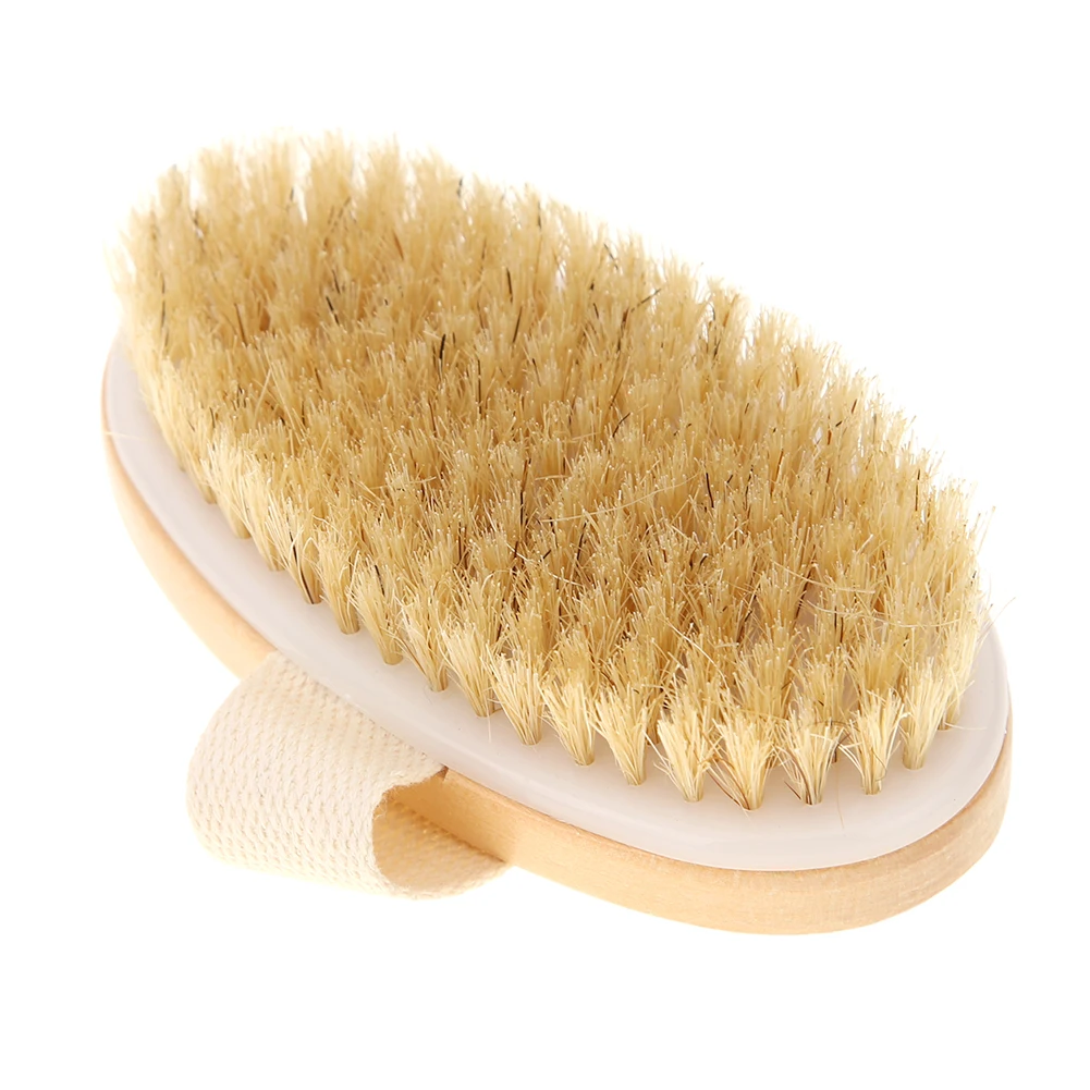 Wooden Shower Brush Soft Natural Bristles Body Cleaning Brush Body Shower Brush Body Washing Brush for Improving Circulation