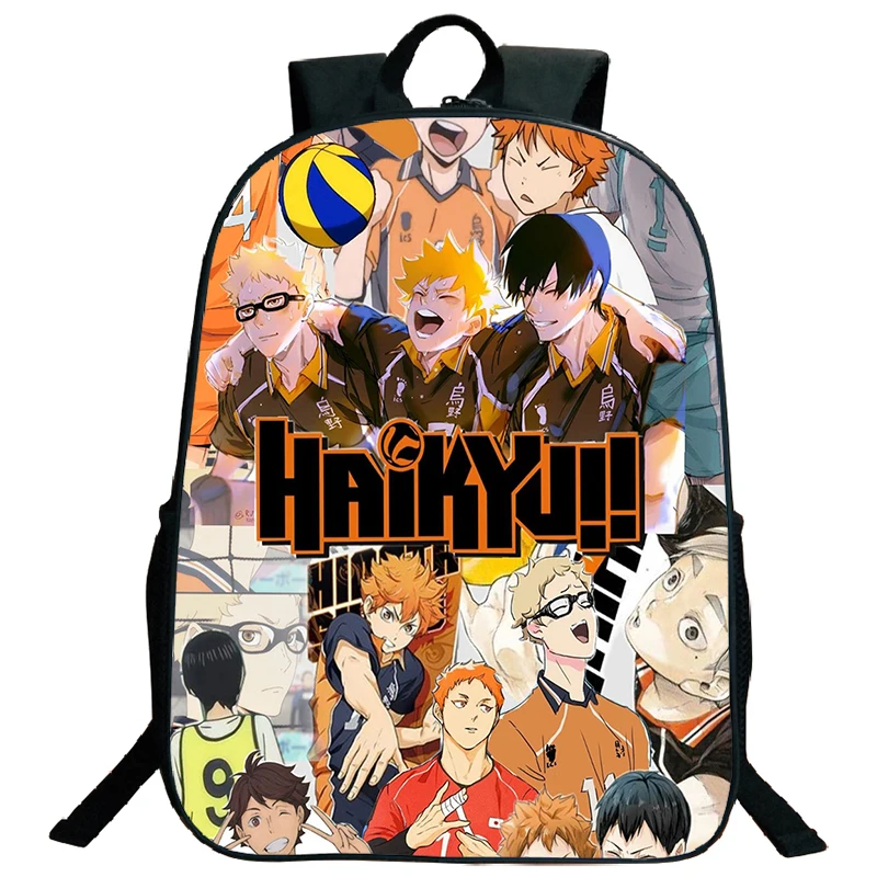 

Anime Haikyuu!! Backpack Schoolbag Teenager Zipper Bookbag Student Boys Girls School Bags Shoyo Volleyball Rucksack Travel Bags