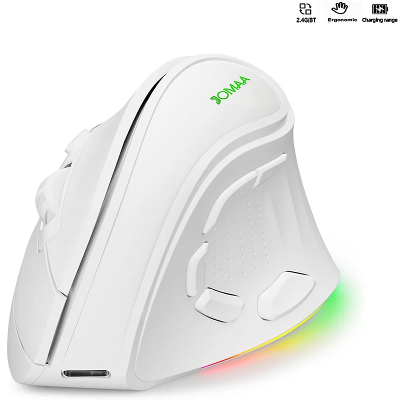 

Rechargeable Wireless Gaming Mouse Dual Mode RGB Vertical Ergonomic Mouse 2.4G Mice for PC Desktop Laptop Tablet Mac