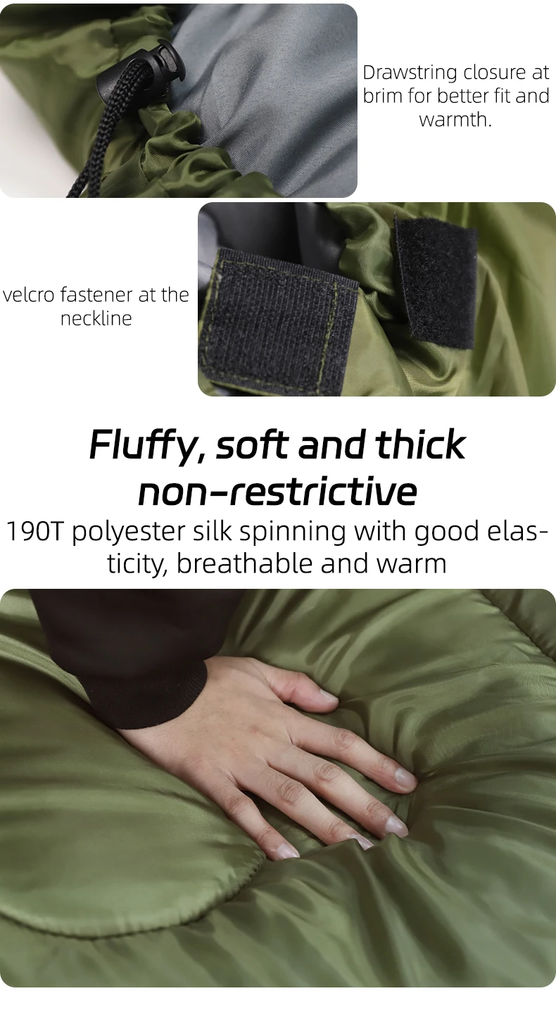 1,8/2,4/3 kg verdickter und verbreiterter Winterschlafsack -5 ℃ -15 ℃ Kältebeständiger, wasserdichter und warmer Outdoor-Schlafsack aus Baumwolle – Detail 6