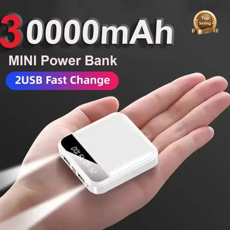 

Мини-банк питания большой емкости 30000 мАч, сверхбыстрая зарядка, встроенный кабель, портативный внешний аккумулятор для Samsung iPhone 2026