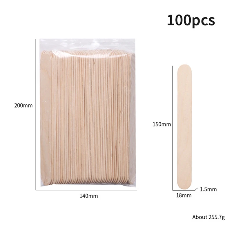 100 Stuks Wegwerp Houten Ontharing Sticks Voor Vrouwen Ontharen Spatel Waxen Tool Voor Gezicht Wenkbrauwen Schoonheidsverzorging