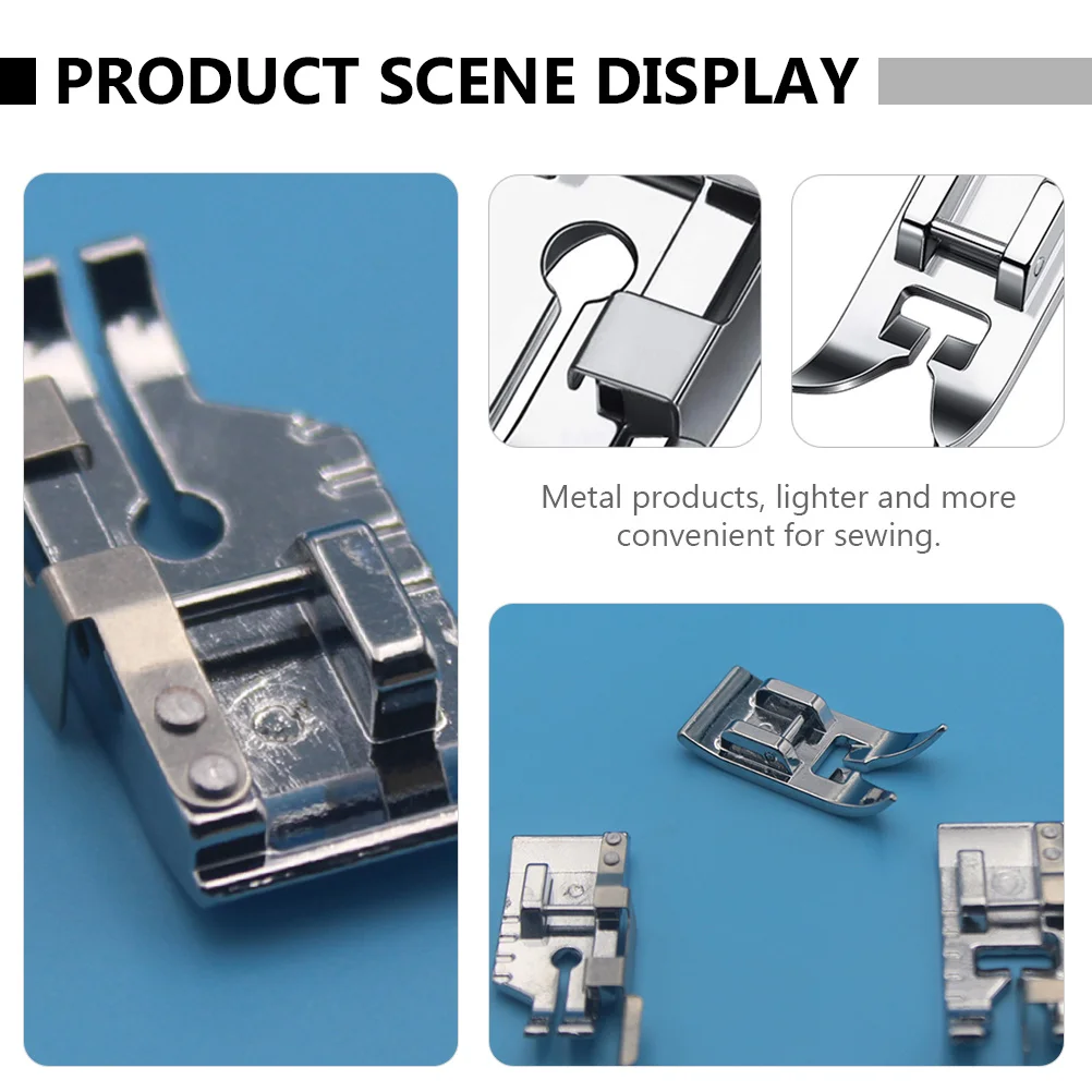 

Metal Presser Feet Set For Sewing Machine Universal Patchwork Quilting Foot 1/4 Inch With Baffle Mending Patterning