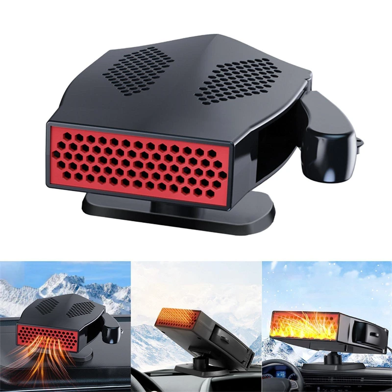 

12V Portable Car Heater Electric Heating Fan 360° Rotary Base Electric Dryer Windshield Defogging Demister Defroster Auto Heater