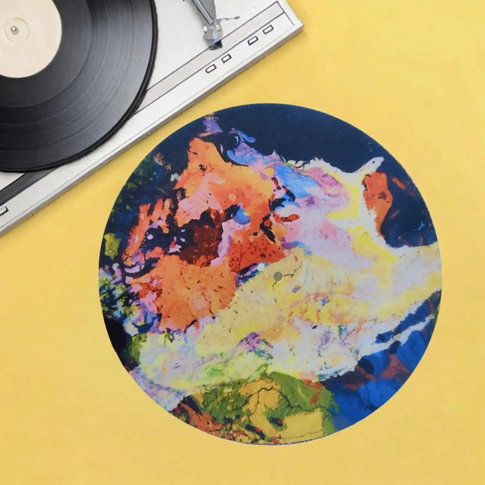 Turntable Platter Mat 12" Vinyl Record Player Felt Record Pad Art Style Home