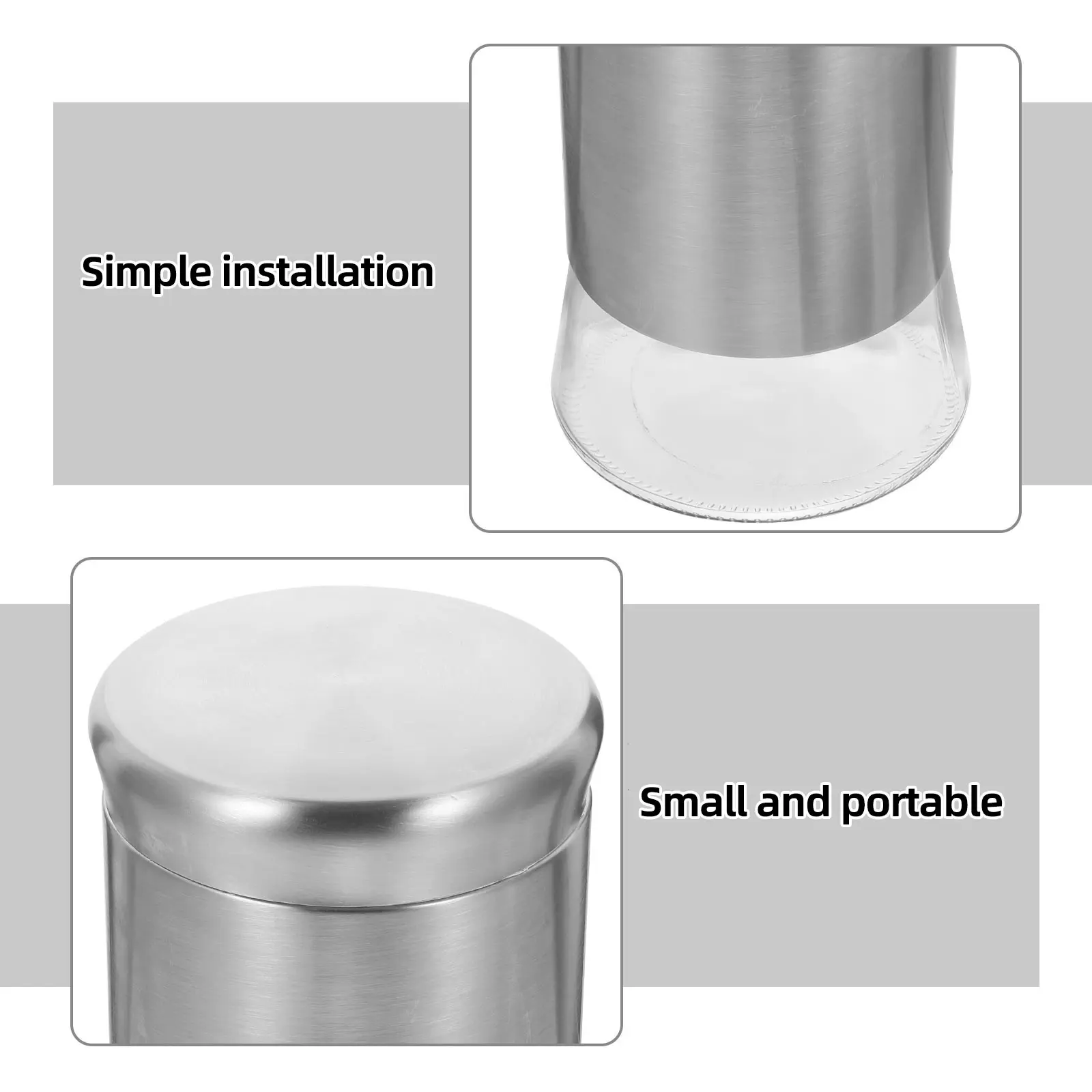 

1Pcs Sealed Kitchen Spice Jar Glass Stainless Steel Seasoning Shaker Salt Pepper Container Household Storage Supplies