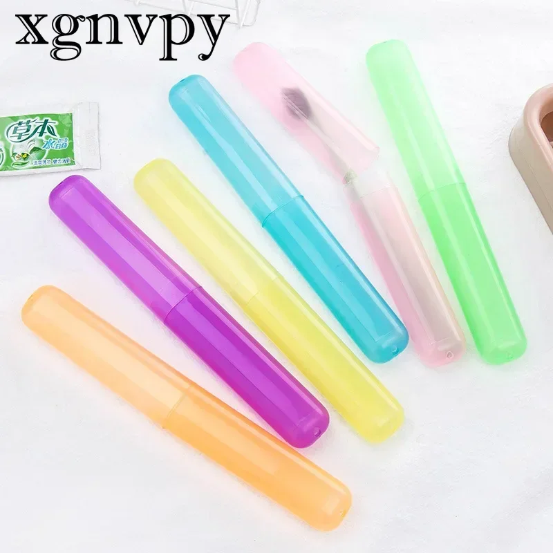 xgnvpy Portable Toothbrush Holder Transparent Storage Box Case Practical Organizer Bathroom Accessory Travel Essential Container